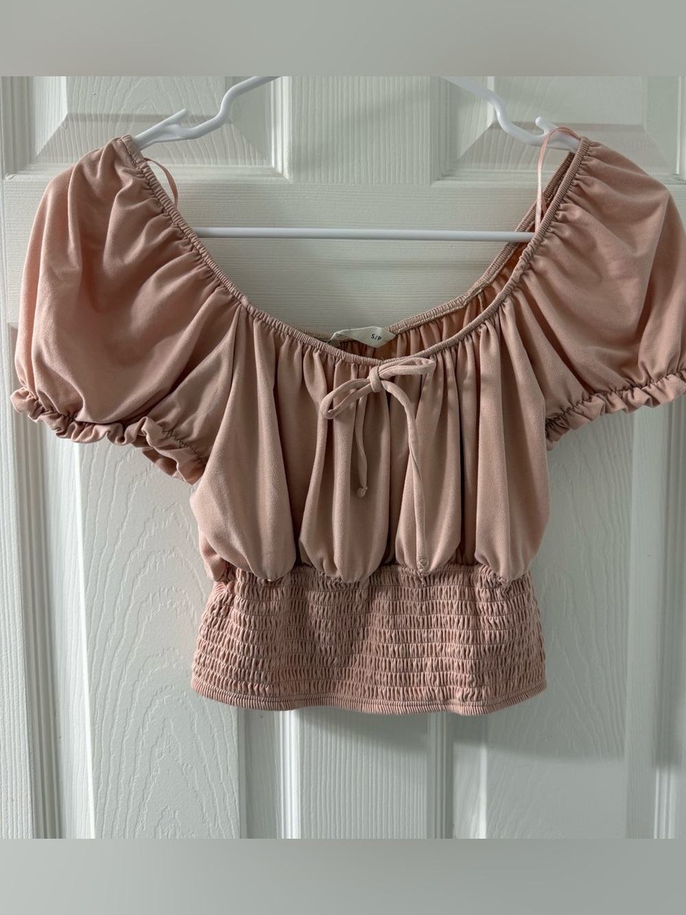 Bluenotes Puff Sleeve Crop Top - Dusty Rose